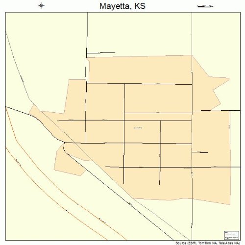 Large Street & Road Map of Mayetta, Kansas KS Printed poster size