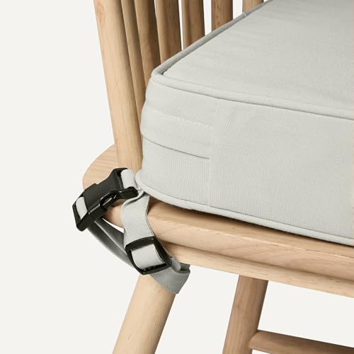 Amazon Basics Patio Chair Cushions, Water Resistant, 19x19x3 inch, Beige, 2-Pack view 3