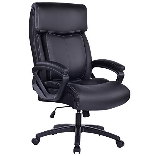 Preisvergleich Produktbild Bosmiller Bürostuhl Chefsessel Drehstuhl Computerstuhl Sitzhöhenverstellung Office Stuhl Polsterung (9080Schwarz)