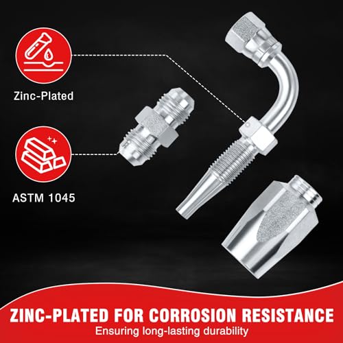 Image of AKM 2-Pack 90 Degree Hydraulic Hose Field Repair Kit,3 /8 inch Inner Diameter Reusable