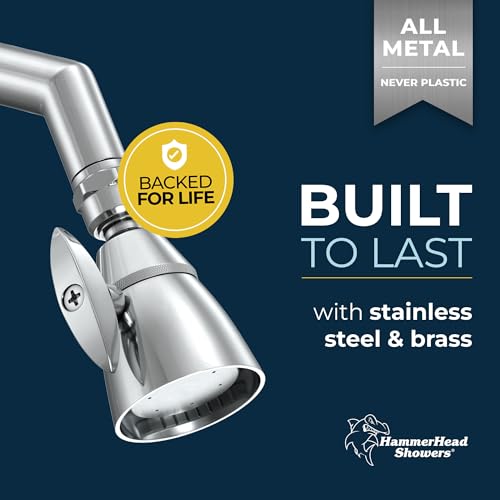 Hammerhead Showers 2INCH-FIX-2.5-CH ® All Metal 2 Inch High Pressure Shower Heads - Chrome – 2.5 Gpm Shower Heads High Pressure - High Flow Shower Head With Adjustable Spray Pattern - Fixed Shower Head thumb #1