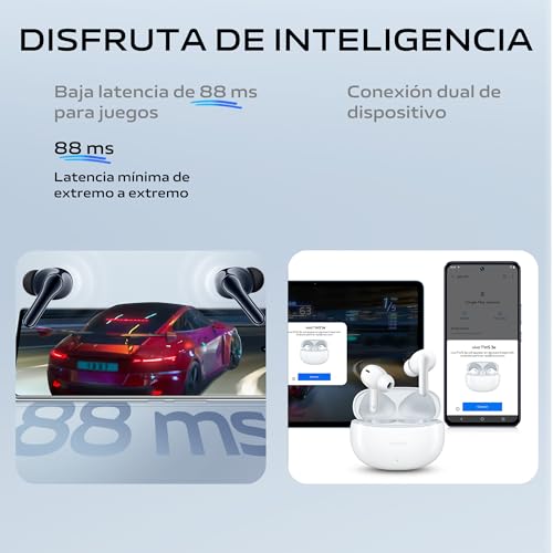 Image of vivo TWS 3e, Wireless Bluetooth Headphones, ANC, Noise Cancelling, 42H Battery Life with Quick Charge, Dual Device Connection, 88ms Low Latency for Gaming, IP54