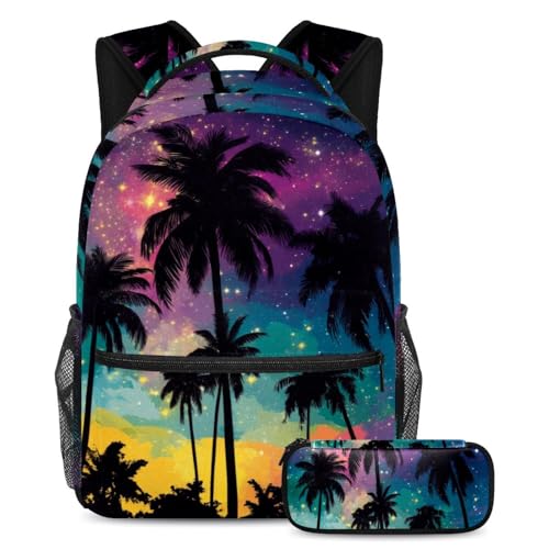 Sac d'école grande capacité à bretelles confortables avec trousse assortie