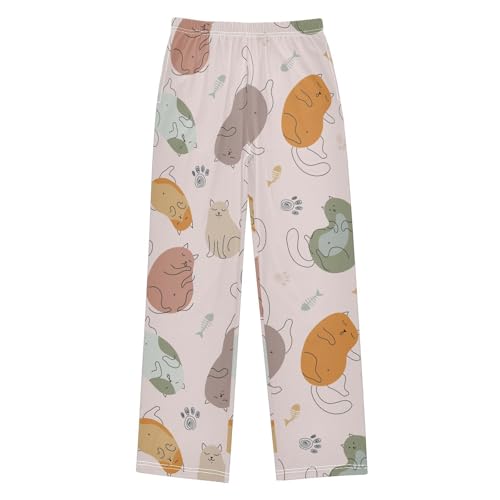 Boys' Pants Funny Cats Fish Long Bottoms Jogger Pants Elastic Waist Trousers with Pockets S-XL