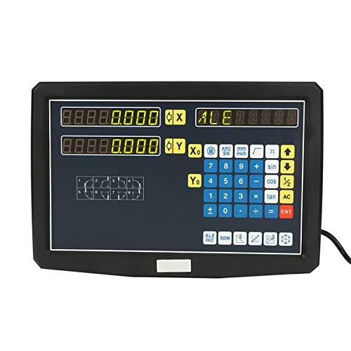 2 Axes Affichage Numérique DRO Digital Readout DRO Lecture Numérique à 2 Axes avec Accessoires pour Fraiseuse de Tour EU Plug 110-240V
