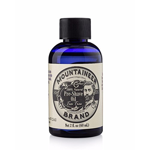 Pre-Shave Oil by Mountaineer Brand | Reduce Nicks and Irritation for Close Shaving | 2-ounce (Tea Tree)