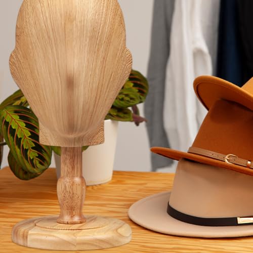 Soporte de madera para pelucas que mantiene la forma natural de sus tocados 6