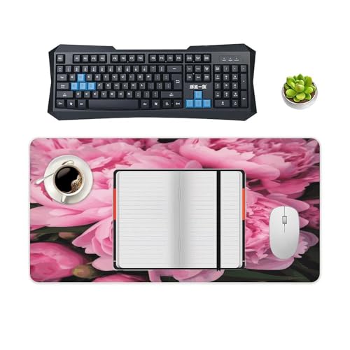 Pink Peony Desk Pad Large Office Desk Mat 30x60 cm miniatura 4
