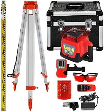360° Rotary Laser Level Kit with 500m Range & Self-Leveling – High-Precision Construction Laser for Outdoor Leveling, Grading, and Alignment | Waterproof for Landscapers, Contractors, and Surveyors