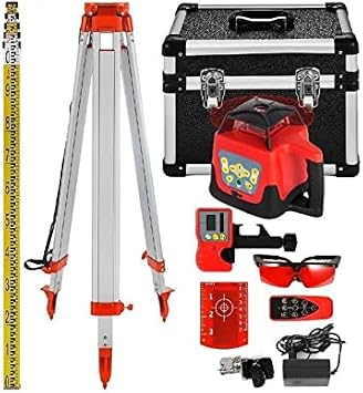 360° Rotary Laser Level Kit with 500m Range & Self-Leveling – High-Precision Construction Laser for Outdoor Leveling, Grading, and Alignment | Waterproof for Landscapers, Contractors, and Surveyors