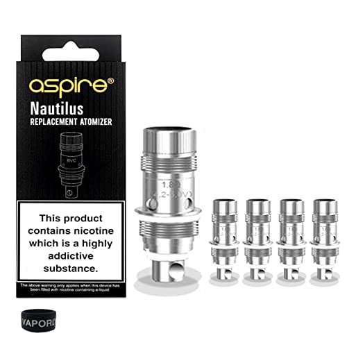 Nautilus coils 1.8 OHM BVC for Various Aspire Tanks Such as Nauitlus / 2 / Mini / 3/322 / GT/Zelos, Prime & Vaptio Tyro Kits Vaporly UK (1.8Ω Coil: 10-14 W)