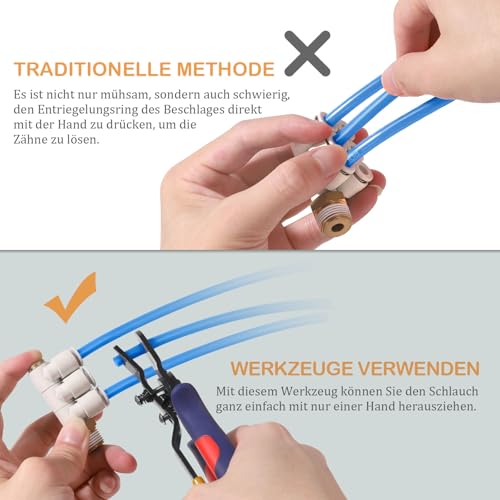 SENGKAI Pneumatik Steckverbinder-Trennzange, Zum Lösen von 6mm 8mm-Pneumatik Schlauch, Demontagezange für Air Push Schnellkupplungen