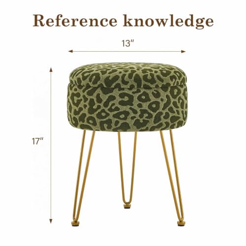 Image of Ottomans Round Ottoman with Storage Footstools Vanity Chair