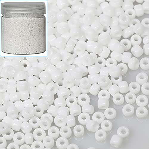 Bala&Fillic 12/0 Glass Seed Beads About 10000pcs/110grams in Box Size 2mm White Color Seed Beads for Jewelry Making (White-2mm)
