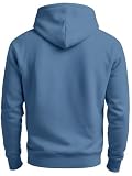Neverless® Hoodie Herren Print Aufdruck Hirsch Wald-Tiere Kapuzen-Pullover Männer Outdoor Fashion Streetstyle Indigo-Blue XL