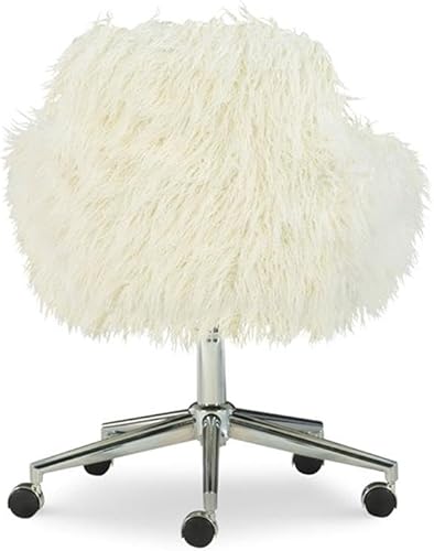 Miniatura 8 de Linon Fiona - Silla de oficina giratoria de piel sintética con ruedas en color blanco roto