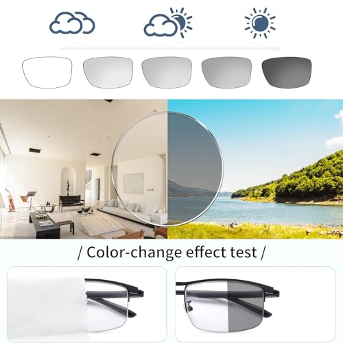 Image of Photochromic Blue Light Blocking Glasses UV400 Anti Eyestrain Computer Gaming Blue Light Screen Blocker Glasses Clear Lens Anti Glare Eye Protection Eyewear for Men Women