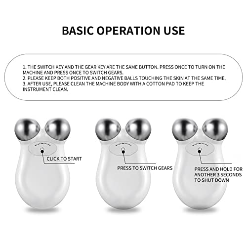 2023 New Mini Microcurrent Face Lift,Must Used With Face Cream,Skin Tightening Rejuvenation, Microcurrent Facial Device,Beauty Massage Machine| Facial Wrinkle Remover (White) #TOP4