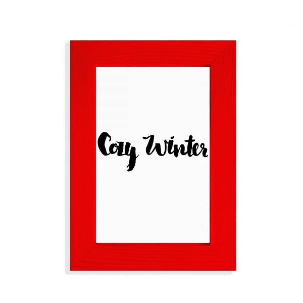 Cadre photo rouge avec citation d'hiver confortable idée cadeau de fêtes