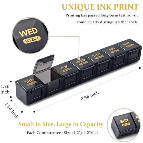 Image of Monthly Pill Organizer, 28 Day Pill Box 1 Time a Day with Dust-Proof Case, Large 4 Weeks a Month Pill Case Container, Daily Vitamin Case Box for Pills /Medicine /Fish Oil /Supplements(Colorful)