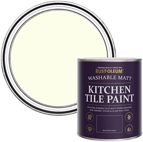Rust-Oleum White water resistant Kitchen Tile Paint in Matt Finish - Chalk White 750ml