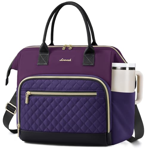 LOVEVOOK Lunch Bag Women, Insulated Lunch Box for Women with Cup Holder