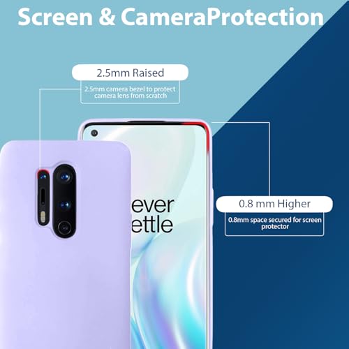 Image of LIRAMARK Liquid Silicone Soft Back Cover Case for OnePlus 8 Pro / 1+8 Pro (Lavender)