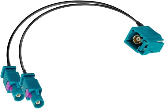 Vecys Fakra Z Splitter Cable Fakra Z Female to Dual Male RF Coaxial Cable 3 Way Splitter Y-Type RG174 30CM/12In for 2G 3G 4G Antennas Routers DVB-T DVB-T2 HDTV Receivers