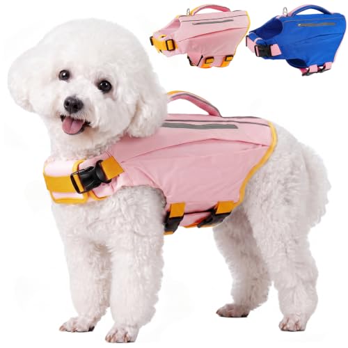 Kuoser Dog Life Jacket, Reflective Flotation Vest for Pool and Boat