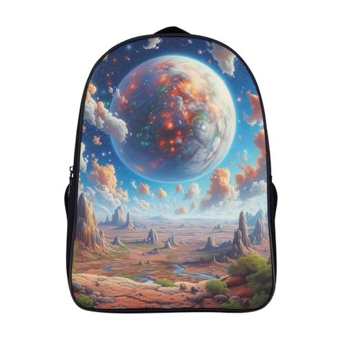 Sac à dos enfant école maternelle Blue Planet grand volume avec deux compartiments