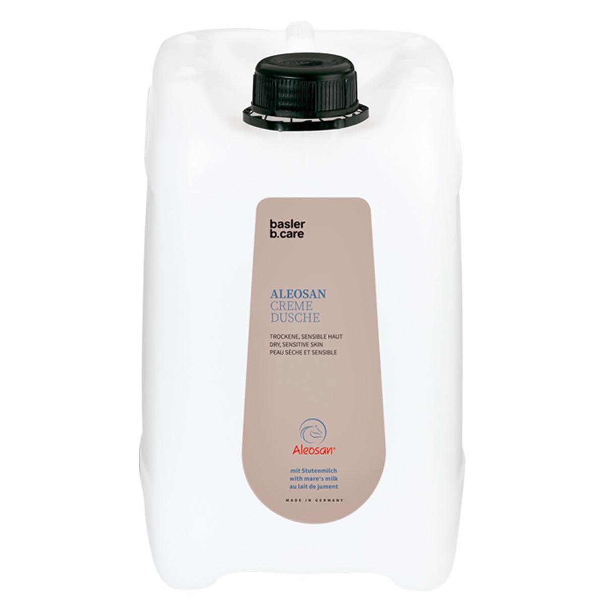 basler Aleosan Stutenmilch Creme-Duschbad Sparflasche 5 Liter - Ergiebige Größe | Duschbad empfindliche Haut