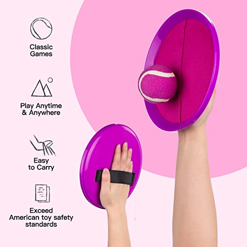 Image of EVERICH TOY Toss and Catch Ball Game Set, Upgraded Sticky Paddle Ball Set for Kids & Toddlers, Sturdy & Water-Resistant Outdoor Backyard Beach Pool Toy, Birthday Gift for Boys Girls Ages 3-12
