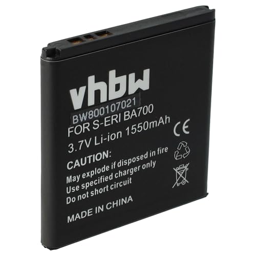 vhbw Batterie Compatible avec Sony-Ericsson Xperia E, E Dual, Ray, ST21, Miro, Neo V, Pro, Neo, SX téléphone Portable (1550mAh, 3,7V, Li-ION)
