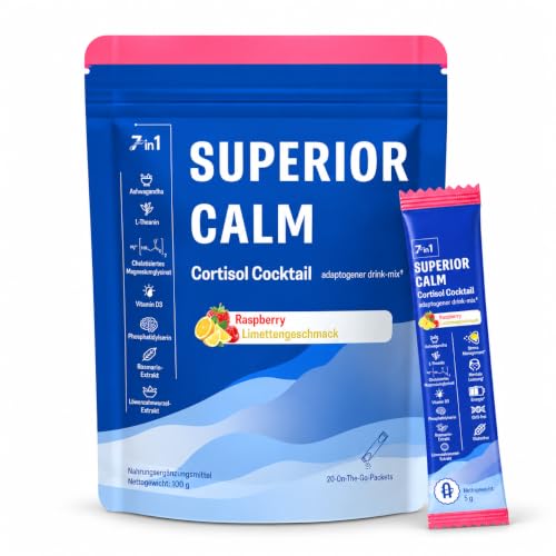 #VerdientProvisionen<br>20 Sticks 7 in 1 Cortisol Balance Senken Cortisol Cocktail Pulver – Abnehmen Adaptogener Drink Mix mit L Theanin Ashwagandha Rhodiola