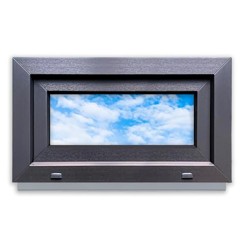 LORAC | Fenêtre en plastique anthracite-blanc 700 x 400 mm, 70 x 40 cm, 70 x 40 cm, PCV, DIN droite, inclinable et exposable, double vitrage, économie...