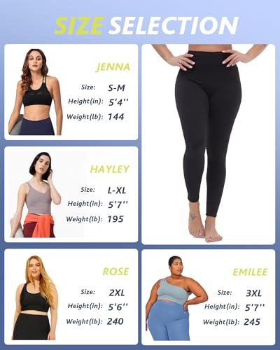 CAMPSNAIL 4 Pack Leggings for Women - High Waisted Tummy Control Yoga Pants for Workout Gym Black Leggings Plus Size Dance の商品画像 4