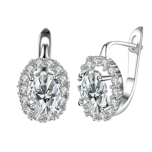 Boucles d'oreilles pour femmes petites créoles ovales pour le bureau et les soirées