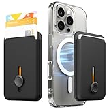 Sinjimoru MagSafe対応 カードケース 薄型 スライドボタン式 最大3枚収納 3100G磁力 交通系ICタッチ対応 iPhone 16/15/14/13/12シリーズ対応 M-Viica Button Wallet ブラック