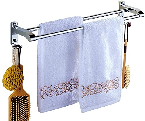 Cintre de tour en acier inoxydable double pôle 70cm pour rangement mural de salle de bains cuisine