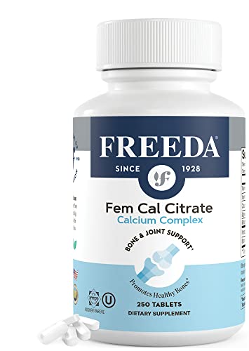 Freeda Fem Cal Citrate - Kosher Calcium Citrate Supplement - Calcium Complex: Magnesium And Calcium With Vitamin D - Bone Health & Joint Support Calcium Supplement For Women & Men (250 Tablets) #TOP12