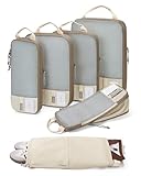 BAGSMART 6 Set Compression Packing Cubes for Travel, Lightweight Vacation Travel Essentials, Travel Accessories for Suitcase Organizer Bags Set, Durable Luggage Organizer Travel Bags