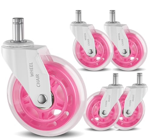 TESUMI Office Chair Caster Wheels Replacement 3 Inch Roller Blade, Set of 5 by TESUMI - Used condition - US$14.22