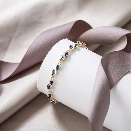 EVER FAITH Gorgeous Marquise Cubic Zirconia Elegant Birthstone Wave Wedding Party Jewelry Bridal Prom Tennis Bracelet for Women Bride4