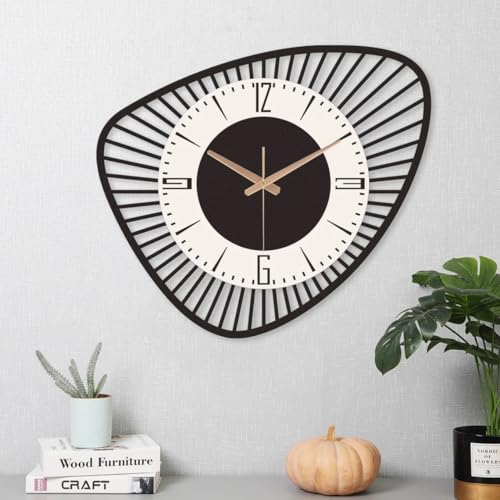 Image of Stylish Metal Analog Wall Clock for Living Room, Bedroom, Office, Kitchen, Home and Hall | Antique Fancy Big Size Modern Wall Watch for Home Decor (Style-31, 50CM)
