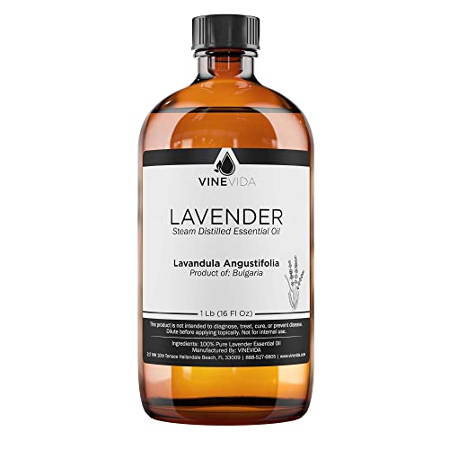 VINEVIDA Lavender Essential Oil 16 oz - Undiluted, Pure, Vegan, and Sustainable