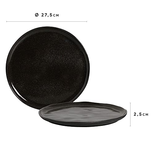Conjunto C/ 6 Pratos Raso Bio Stoneware Black Sand Ø 27,5cm