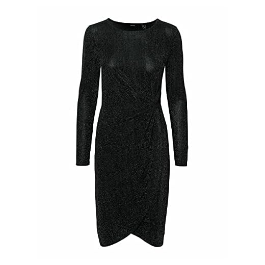 VERO MODA Dam Vmkaida Ls kort klänning JR Boo klänning, svart, S