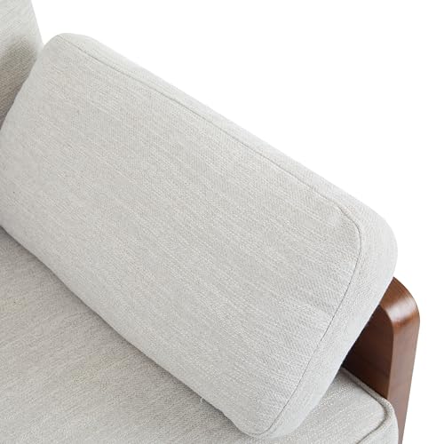 Christopher Knight Home Arboris Modern Rubberwood Frame, Fabric Upholstered Loveseat, Living Room/Bedroom/Apartment Couch/Sofa with Toss/Back Pillows and Removable Cushions, Beige+Light Walnut by Christopher Knight Home - Image 4