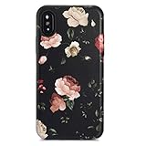 iPhone X Case/iPhone XS Case,GOLINK Floral Series Slim-Fit Ultra-Thin Anti-Scratch Shock Proof Dust Proof Anti-Finger Print TPU Gel Case for iPhone X/iPhone XS - Rose