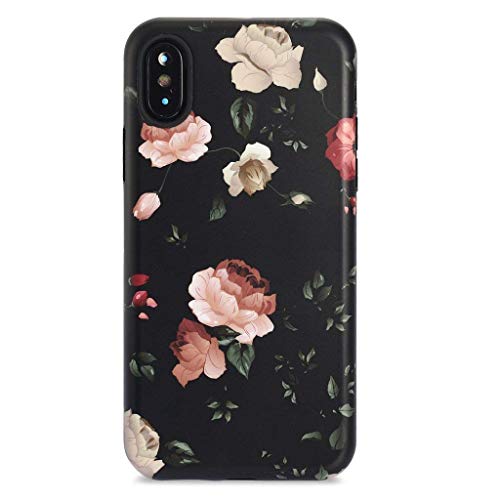 GOLINK iPhone X Case/iPhone Xs Case, Floral Series Slim-Fit Ultra-Thin Anti-Scratch Shock Proof Dust Proof Anti-Finger Print TPU Gel Case for iPhone X/iPhone Xs - Rose
